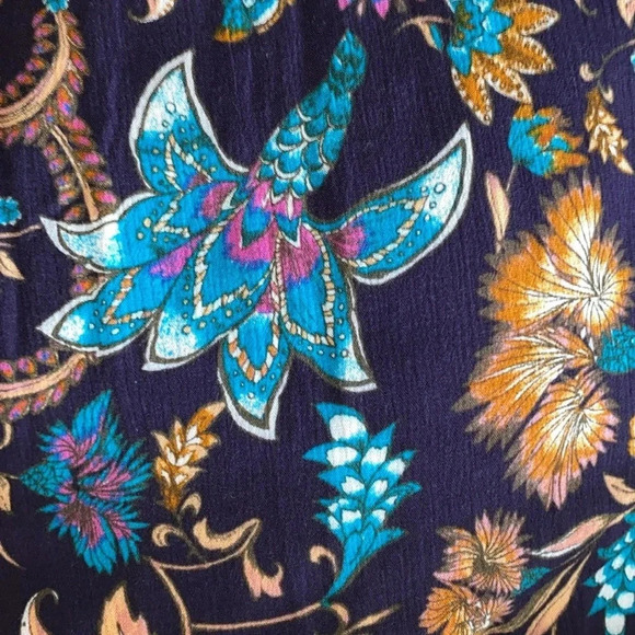 XHILARATION floral paisley gauzy cutout choker neckline halter midi dress size M - Picture 7 of 12